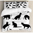 thumbnail image 1 of Ambesonne Cat Duvet Cover Set, Red Ball Animal Pet Kittens, 2-Calking, Vermilion Black, 1 of 3