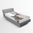thumbnail image 1 of Ambesonne Cat Fitted Sheet, Animals Pets Dogs Digital, Twin XL Size, White and Grey, 1 of 2