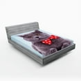 thumbnail image 1 of Ambesonne Cat Fitted Sheet, Grey Scottish Fold Theme, Full Size, Pale Blue Purpleblue, 1 of 2