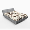thumbnail image 1 of Ambesonne Cat Fitted Sheet, Little Kittens Playful Poses, Full Size, Off White Taupe and Grey, 1 of 3