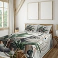 thumbnail image 1 of Ambesonne Cat Fitted & Top Sheet Set with Shams, Kitty in a Noble Pose Bohemian, Grey Green Pale Rust, 1 of 5