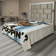 thumbnail image 1 of Ambesonne Cat Flat Sheet, Are You Poopin' Curious Kitty, King Size, Blue Coconut Chocolate, 1 of 1