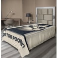 thumbnail image 1 of Ambesonne Cat Flat Sheet, Are You Poopin' Retro Funny, TwinXL Size, Dark Blue Ivory, 1 of 1