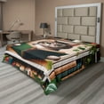 thumbnail image 1 of Ambesonne Cat Flat Sheet, Botanical Cozy Concept Bookworm, California King, Green Paprika Beige, 1 of 1