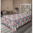 thumbnail image 1 of Ambesonne Cat Flat Sheet, Colorful Romantic Mascots, Twin Size, Multicolor, 1 of 1