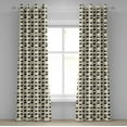 thumbnail image 1 of Ambesonne Cat Grommet Curtain, Black Kitties Saying Hi, 50" x 108", Ivory Black Ruby, 1 of 6