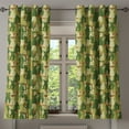 thumbnail image 1 of Ambesonne Cat Grommet Curtain, Kitten Silhouettes Jungle, 50" x 54", Green Dark Green Cream, 1 of 6