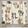 thumbnail image 1 of Ambesonne Cat Kitchen Curtains, Little Fun Kittens Cartoon Paws, 55"x39", Ivory Apricot and Dark Grey, 1 of 3