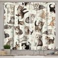 thumbnail image 1 of Ambesonne Cat Kitchen Curtains, Little Kittens Playful Poses, 55"x36", Off White Taupe and Grey, 1 of 3