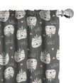 thumbnail image 1 of Ambesonne Cat Lover Curtains, Native Tribal Cats, Pair of 28"x95", Ivory and Grey, 1 of 5