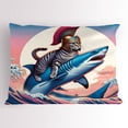 thumbnail image 1 of Ambesonne Cat Pillow Sham, Ancient Greek Kitty on Shark, 36" X 20", Blue and Pale Pink, 1 of 2