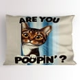 thumbnail image 1 of Ambesonne Cat Pillow Sham, Are You Poopin' Curious Kitty, 26" X 20", Blue Coconut Chocolate, 1 of 2