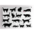 thumbnail image 1 of Ambesonne Cat Pillow Sham, Black Kittens Pets Paws, 26" X 20", Black White, 1 of 2