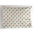 thumbnail image 1 of Ambesonne Cat Pillow Sham, Cat in Scarf with Autumn Leaves, 26" X 20", Pale Orange Turquoise, 1 of 2