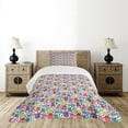 thumbnail image 1 of Ambesonne Cat Quilted Bedspread Set 2 Pcs, Colorful Romantic Mascots, Twin Size, Multicolor, 1 of 3