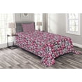 thumbnail image 1 of Ambesonne Cat Quilted Bedspread Set 2 Pcs, Kawaii Doodle Humor, Twin Size, Pink Tan Lilac, 1 of 3