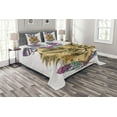 thumbnail image 1 of Ambesonne Cat Quilted Bedspread Set 3 Pcs, Cat with Colorful Feathers, Queen Size, Multicolor, 1 of 3