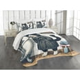 thumbnail image 1 of Ambesonne Cat Quilted Bedspread Set 3 Pcs, Mysterious Detective Kitty Bath, King Size, Charcoal Grey White, 1 of 5