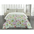 thumbnail image 1 of Ambesonne Cat Quilted Bedspread Set 3 Pcs, Smiling Cat Maneki Neko, King Size, Multicolor, 1 of 5