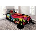 thumbnail image 1 of Ambesonne Cat Quilted Coverlet 2 Pcs, Futuristic Rainbow, Twin Size, Multicolor, 1 of 2