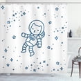thumbnail image 1 of Ambesonne Cat Shower Curtain, Astronaut Cat in Space, 69"Wx75"L, Dark Blue, 1 of 3
