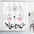 thumbnail image 1 of Ambesonne Cat Shower Curtain, Charming Meow Cartoon, 69"Wx84"L, Pale Pink Dimgray, 1 of 5