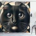 thumbnail image 1 of Ambesonne Cat Shower Curtain, Closeup Circle of a Black Kitty, 69"Wx70"L, Charcoal Grey, 1 of 1