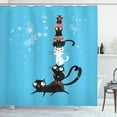 thumbnail image 1 of Ambesonne Cat Shower Curtain, Winter Theme Funny Kittens Art, 69"Wx70"L, Sky Blue Coral and Dark Grey, 1 of 4