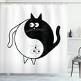 thumbnail image 1 of Ambesonne Cat Shower Curtain, Ying Yang Black White Art, 69"Wx70"L, Black White, 1 of 5