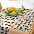 thumbnail image 1 of Ambesonne Cat Table Runner & Placemats, Black Kitties Saying Hi, Placemat 4 pcs + Runner 14"x72", Ivory Black Ruby, 1 of 2