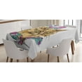 thumbnail image 1 of Ambesonne Cat Tablecloth Rectangular Table Cover, Cat with Colorful Feathers, 60"x90", Multicolor, 1 of 4