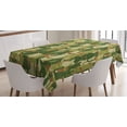 thumbnail image 1 of Ambesonne Cat Tablecloth Rectangular Table Cover, Kitten Silhouettes Jungle, 60"x84", Green Dark Green Cream, 1 of 4