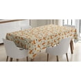 thumbnail image 1 of Ambesonne Cat Tablecloth Rectangular Table Cover, Kitties Doing Yoga Paws, 60"x84", Cream Orange Brown, 1 of 4