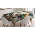 thumbnail image 1 of Ambesonne Cat Tablecloth Rectangular Table Cover, Painting Boho Cozy Scene Kitty, 52"x70", Jade Green Grey Orange, 1 of 3