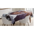 thumbnail image 1 of Ambesonne Cat Tablecloth Rectangular Table Cover, Space Satellite Eclipse, 60"x90", Blue Grey and White, 1 of 4