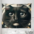 thumbnail image 1 of Ambesonne Cat Tapestry King Size, Closeup Circle of a Black Kitty, 104"x88", Charcoal Grey, 1 of 2