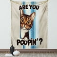 thumbnail image 1 of Ambesonne Cat Tapestry Wall Hanging, Are You Poopin' Curious Kitty, 40"x60", Blue Coconut Chocolate, 1 of 3