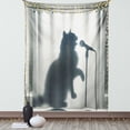 thumbnail image 1 of Ambesonne Cat Tapestry Wall Hanging, Bath Shadow of a Singing Kitty, 60"x80", Dark Blue Grey Off White, 1 of 3