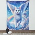 thumbnail image 1 of Ambesonne Cat Tapestry Wall Hanging, Pegasus Kitty Flies Clouds Sky, 40"x60", Azure Blue Pale Pink, 1 of 3