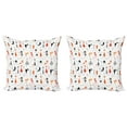 thumbnail image 1 of Ambesonne Cat Throw Pillow Cover 2 Pack, Colorful Design Kitten Pattern, 18", Multicolor White, 1 of 2