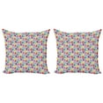 thumbnail image 1 of Ambesonne Cat Throw Pillow Cover 2 Pack, Colorful Romantic Mascots, 24", Multicolor, 1 of 2