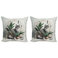 thumbnail image 1 of Ambesonne Cat Throw Pillow Cover 2 Pack, Kitty in a Noble Pose Bohemian, 16", Grey Green Pale Rust, 1 of 7