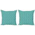 thumbnail image 1 of Ambesonne Cat Throw Pillow Cover 2 Pack, Mice Paw Prints Fun Cartoon, 18", Seafoam Black White, 1 of 2