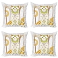 thumbnail image 1 of Ambesonne Cat Throw Pillow Cover 4 Pack, Magic Kitty Ornate, 24", Multicolor, 1 of 6