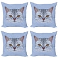thumbnail image 1 of Ambesonne Cat Throw Pillow Cover 4 Pack, Scottish Hipster Kitty Pet, 18", Pale Blue Pale Grey, 1 of 7