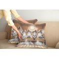 thumbnail image 1 of Ambesonne Cat Throw Pillow Cover Pack of 2, Funny Kittens in Hats at Sauna, 2 Pcs-18"x18", Pastel Brown and Pale Grey, 1 of 5