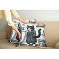 thumbnail image 1 of Ambesonne Cat Throw Pillow Cover Pack of 2, Mysterious Detective Kitty Bath, 2 Pcs-26"x26", Charcoal Grey White, 1 of 5