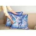 thumbnail image 1 of Ambesonne Cat Throw Pillow Cover Pack of 2, Pegasus Kitty Flies Clouds Sky, 2 Pcs-26"x26", Azure Blue Pale Pink, 1 of 5