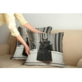 thumbnail image 1 of Ambesonne Cat Throw Pillow Cover Pack of 2, Realistic Cool Kitty Mysterious, 2 Pcs-16"x16", Grey and Charcoal Grey, 1 of 5