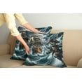 thumbnail image 1 of Ambesonne Cat Throw Pillow Cover Pack of 2, Stormy Ocean Pirate Kitty Ship, 2 Pcs-36"x36", Dark Slate Blue and Amber, 1 of 5